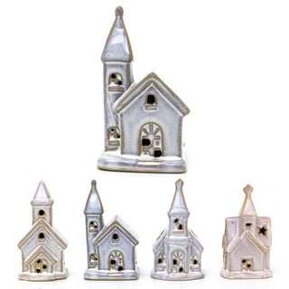 Ceramic LED Church | Light-Up Christmas Chapel Ornament Festive Decoration 12cm