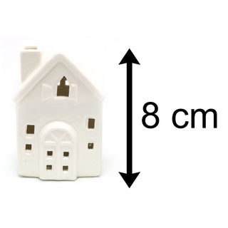 Mini LED White Ceramic House Lamp | Christmas Village Light Up House | Festive Night Light Christmas Decoration - Design Varies One Supplied