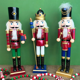 Traditional Christmas Nutcracker Soldier Wooden Figure with Moveable Parts 38cm