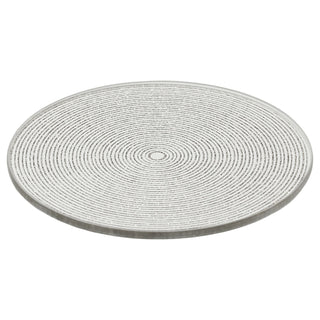Silver Glitter Candle Coaster, 10cm Glass Candle Plate for Pillar Candles