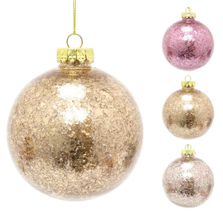 Confetti Christmas Bauble 10cm | Deluxe Christmas Ball Tree Decorations | Xmas Bauble Christmas Decor - Colour Varies One Supplied