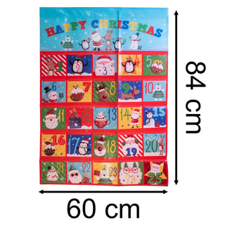 Happy Christmas Advent Calendar | 24 Pocket Fill Your Own Advent - 60x84cm