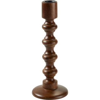 Wooden Candlestick, Mango Wood Dinner Candle Holder, 22 cm, Random Design