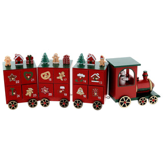 Festive Train Christmas Advent Calendar | Fill Your Own Wooden Calendar - 48cm