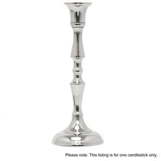 Silver Metal Dinner Table Pillar Candlestick Candle Holder Decoration - Design Varies