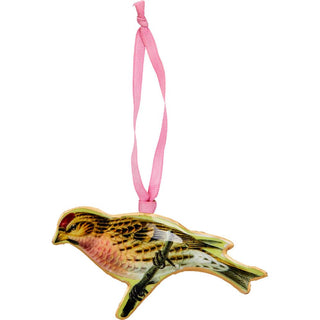 Bird Christmas Bauble | Vintage-Style Metal Tree Ornament with Hanging Ribbon