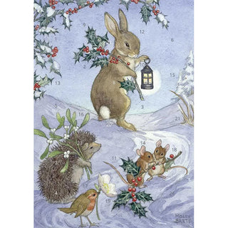 Christmas Animals Advent Calendar Greetings Card, A5 24-Door Card