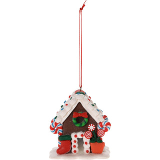 LED Gingerbread House Christmas Bauble | Light-Up House Tree Ornament - 7cm