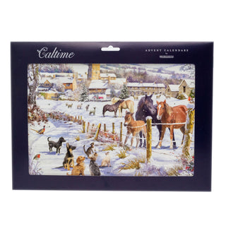 Christmas Advent Calendar Snowy Lane | Animal Advent Calendar Traditional Advent Calendar | Picture Advent Calendar Paper Advent Calendar