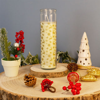 Christmas Advent Pillar Candle in Glass Jar | Traditional Christmas Candle 21cm