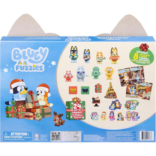 Bluey Fuzzies Christmas Advent Calendar, 24 Gifts with 8 Fuzzy Mini Figures