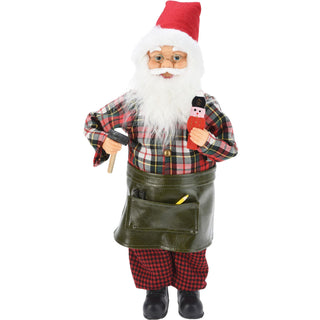 Workshop Standing Santa Figure | Traditional Father Christmas Ornament - 45cm