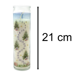 Cinnamon Christmas Advent Candle | Advent Pillar Candle in Glass Jar - 21cm