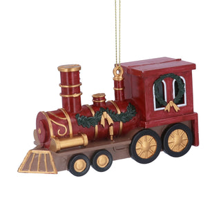 Red Train Christmas Bauble | Christmas Express Steam Train Tree Ornament - 12cm