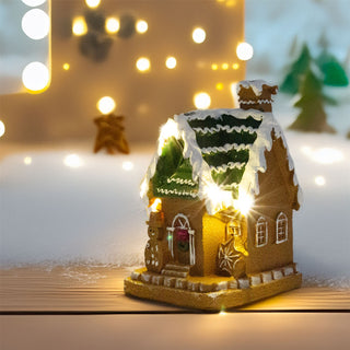LED Gingerbread House Ornament | Light-Up Mini Christmas House Decoration 13cm