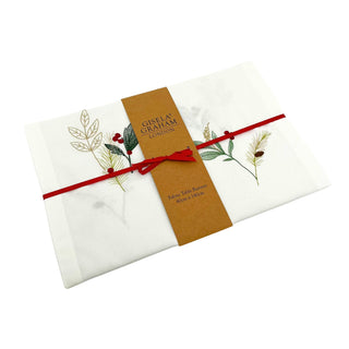 Embroidered Sprigs Christmas Table Runner, Gisela Graham 140cm x 40cm