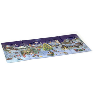 Winter Village Christmas Advent Calendar | 3D Slide-In Figures & Fold-Out Design