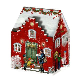 Mini Pop-up Christmas Advent Calendar House with 24 Glittery Doors & Envelope