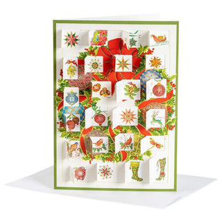 Imperial Wreath Advent Calendar Card with Envelope | Christmas Advent Calendar