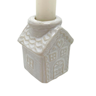 Gingerbread House Christmas Ceramic Candle Holder, Gisela Graham 7cm