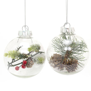 8cm Pine Cone And Berry Christmas Bauble | Snow Christmas Ball Tree Decorations | Xmas Bauble Christmas Decor - Design Varies One Supplied