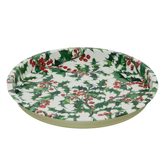 Emma Bridgewater - Holly Round Deep Well Tray | Christmas Serving Tray - 31cm