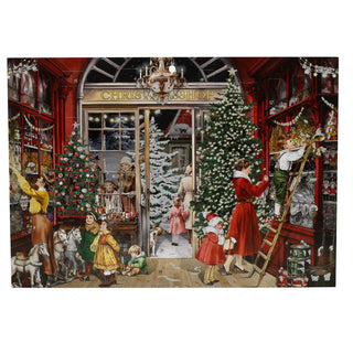 Illustrated Christmas Shop Advent Calendar A4, Traditional Picture Calendar
