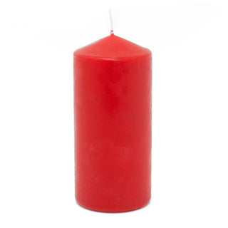 Unscented Red Pillar Candle | Cherry Red Votive Church Pillar Candle - 15x7cm