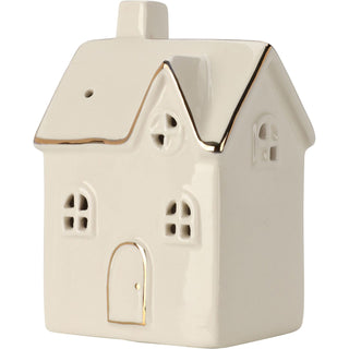 White Ceramic LED Christmas House | Light Up Mini Christmas Village Ornament