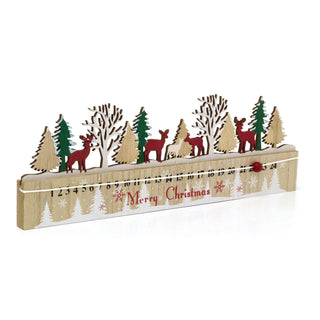 Alpine Scene Wooden Christmas Advent Calendar | Reindeer Advent Calendar - 45cm