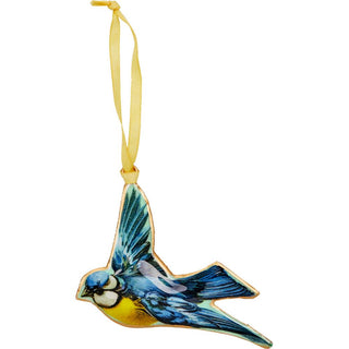 Bird Christmas Bauble | Vintage-Style Metal Tree Ornament with Hanging Ribbon