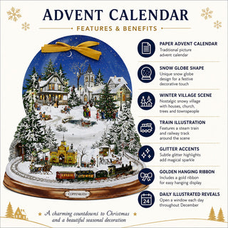 Snow Globe Winter Magic Christmas Advent Calendar, 42.5cm Picture Calendar