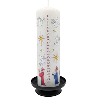 Wise Men Christmas Advent Candle | Christmas Calendar Pillar Candle - 20cm