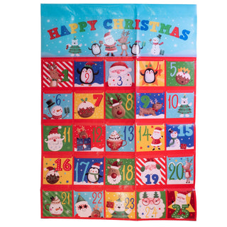 Happy Christmas Advent Calendar | 24 Pocket Fill Your Own Advent - 60x84cm