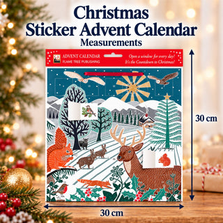 Kate Heiss Winter Wonderland Christmas Advent Calendar with Stickers, Woodland