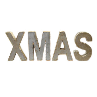 Distressed Iron Metal Birch Wood Xmas Letters Decorative Word Christmas Decoration