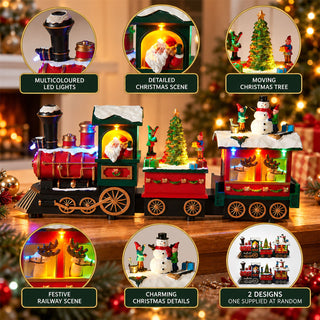 Christmas Express LED Train Decoration, 38cm Light Up Christmas Railway