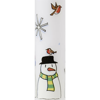 Traditional Countdown To Christmas Advent Dinner Candle - Snowman And Snowflake Design (Regular Size)