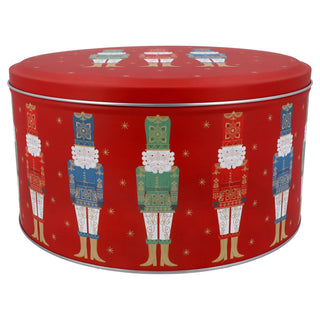 Nutcracker Christmas Cake Tin | Festive Round Kitchen Storage Tin - 23x12cm