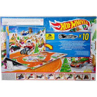 Hot Wheels Christmas Advent Calendar | 10 Hot Wheels Cars & 14 Accessories