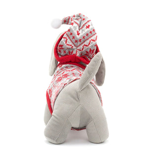 Festive Dachshund Puppy Christmas Door Stop | Decorative Fabric Animal Door Stop | Novelty Dog Door Stopper