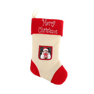 Merry Christmas Photo Frame Stocking Personalised Picture Xmas Eve Stocking