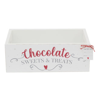 Chocolate Sweets And Treats Gift Crate | Christmas Wooden Hamper Gift Box | Novelty Xmas Present Box