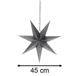 Silver Christmas Star | 7-Pointed Silver Paper Hanging Decoration - 45cm