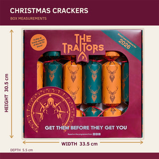 Set of 6 Traitors Christmas Crackers, 2026 Secret Role Party Game