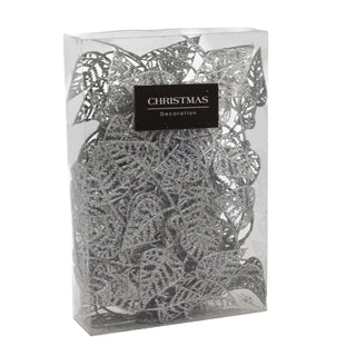 Silver Leaf Christmas Garland | Artificial Vine for Christmas Tree - 180cm