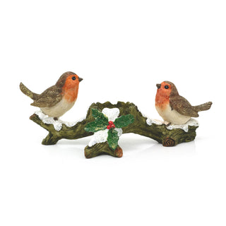 Winter Robins Christmas Tealight Holder | Festive Holly Candle Holder - 21cm