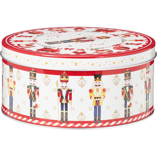 Set of 3 Traditional Christmas Storage Tins | 3-piece Round Kitchen Nesting Tins