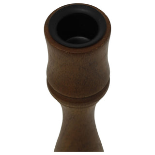 Wooden Candlestick, Mango Wood Dinner Candle Holder, 22 cm, Random Design