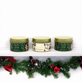 Set of 3 Christmas Scented Tin Candles | Festive Trio of Christmas Candles